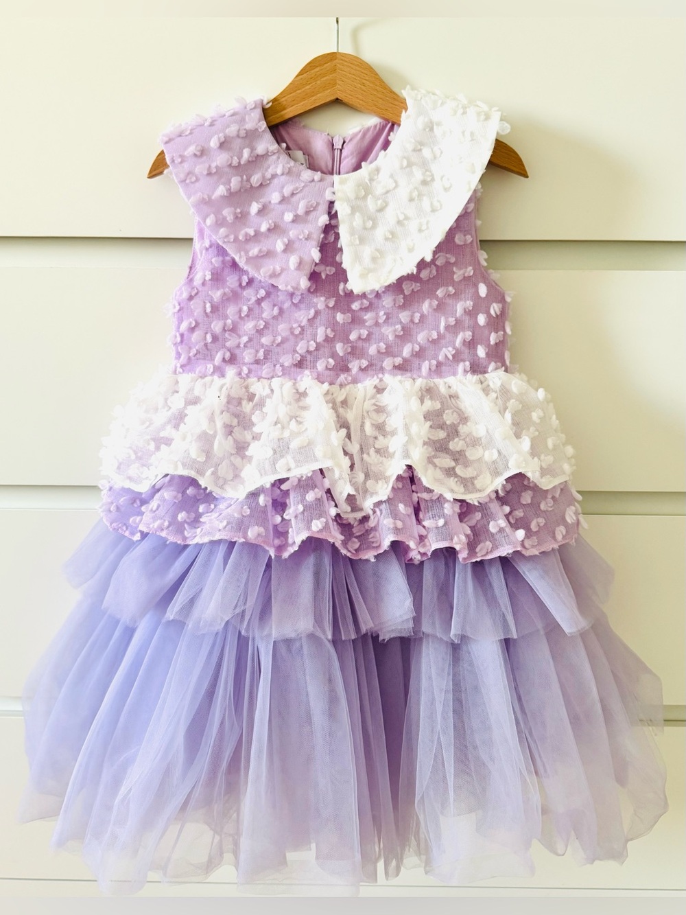 Handmade European Designer - NIKOLLI - Lilac Tulle Party Dress -Size: 5/6 -NWOT!
